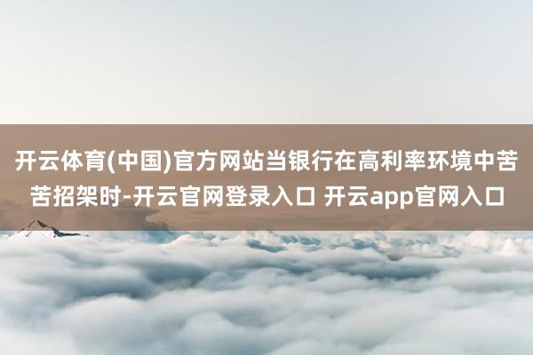 开云体育(中国)官方网站当银行在高利率环境中苦苦招架时-开云官网登录入口 开云app官网入口