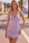 sparkly-pink-floral-tight-short-strapless-homecoming-dress-with-pearls