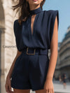 high-neck-cutout-belted-tailored-romper