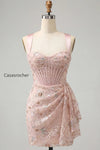 floral-apricot-corset-ruched-tight-short-homecoming-dress-with-beading