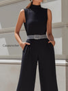 high-neck-contrast-stripe-belted-wide-leg-jumpsuit