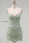 sparkly-pink-floral-tight-short-strapless-homecoming-dress-with-pearls
