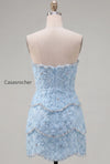 sparkly-pink-floral-tight-short-strapless-homecoming-dress-with-pearls