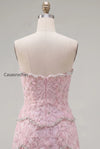 sparkly-pink-floral-tight-short-strapless-homecoming-dress-with-pearls