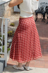 Plaid Slit Midi Skirt