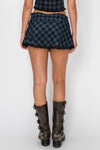 Plaid Lace Trim Skort