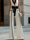 contrast-trim-belted-wide-leg-jumpsuit