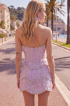 sparkly-pink-floral-tight-short-strapless-homecoming-dress-with-pearls