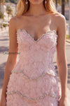 sparkly-pink-floral-tight-short-strapless-homecoming-dress-with-pearls