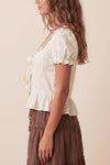 Tie Front Peplum Top
