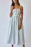 Stripe Tie Front Midi Dress