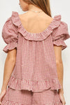 Ruffle Gingham Top