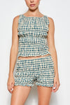 Smocked Gingham Top
