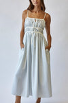 Stripe Tie Front Midi Dress